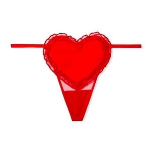 Victoria's Secret Red Heart Thong & Boutique Heart Cut Out Thong